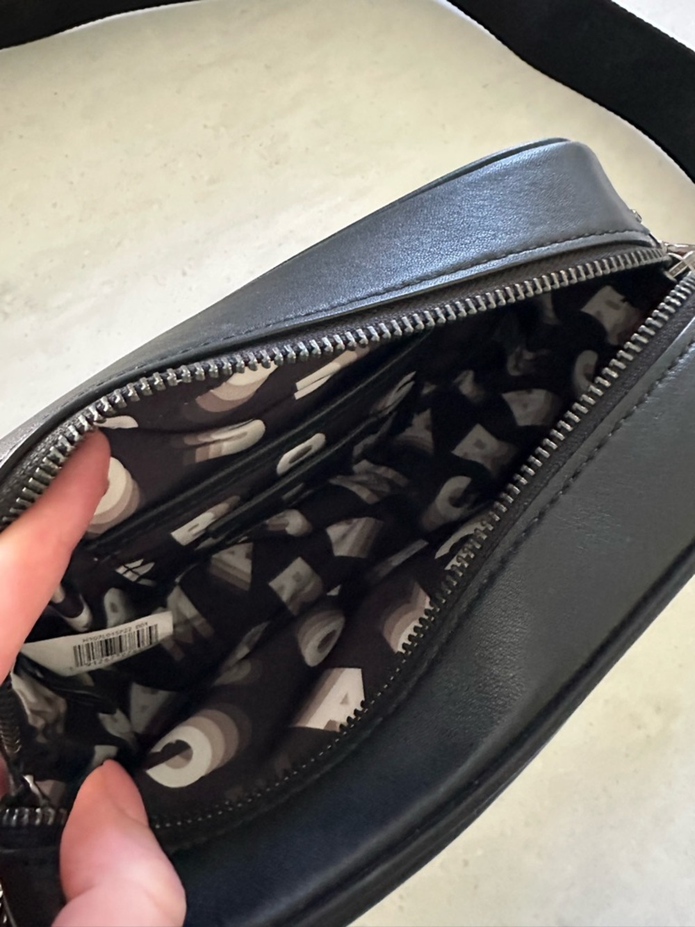 Marc Jacobs Black Embossed Leather Crossbody Belt Bag -NWOT - Picture 3 of 6